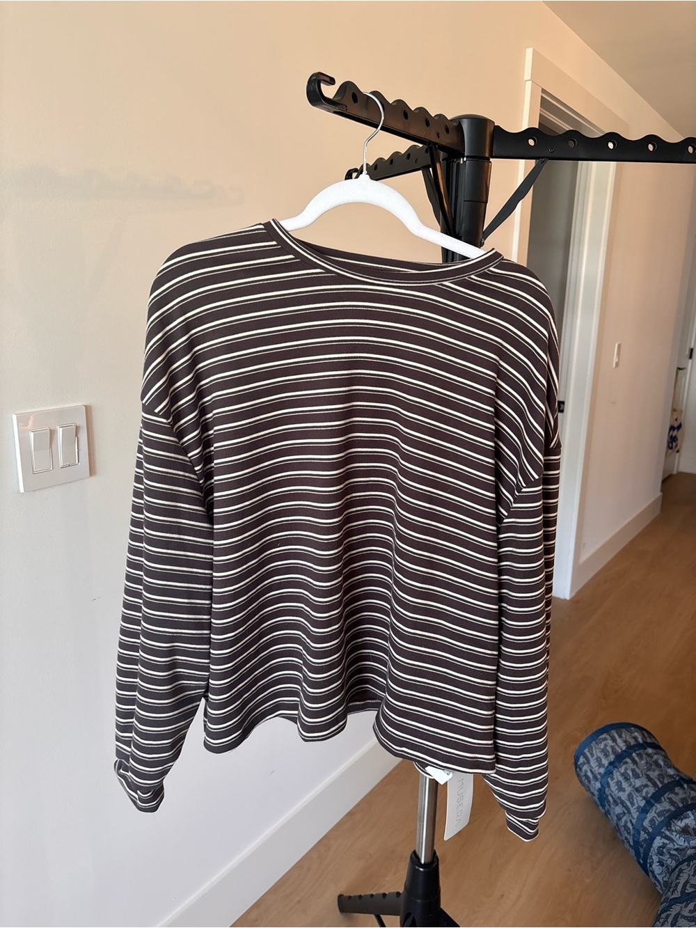 Musera Brown and White Striped Long-Sleeve Tee